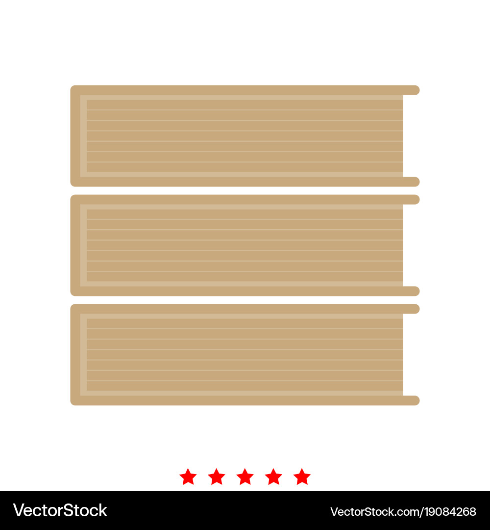 Horizontal stack of books icon different color Vector Image