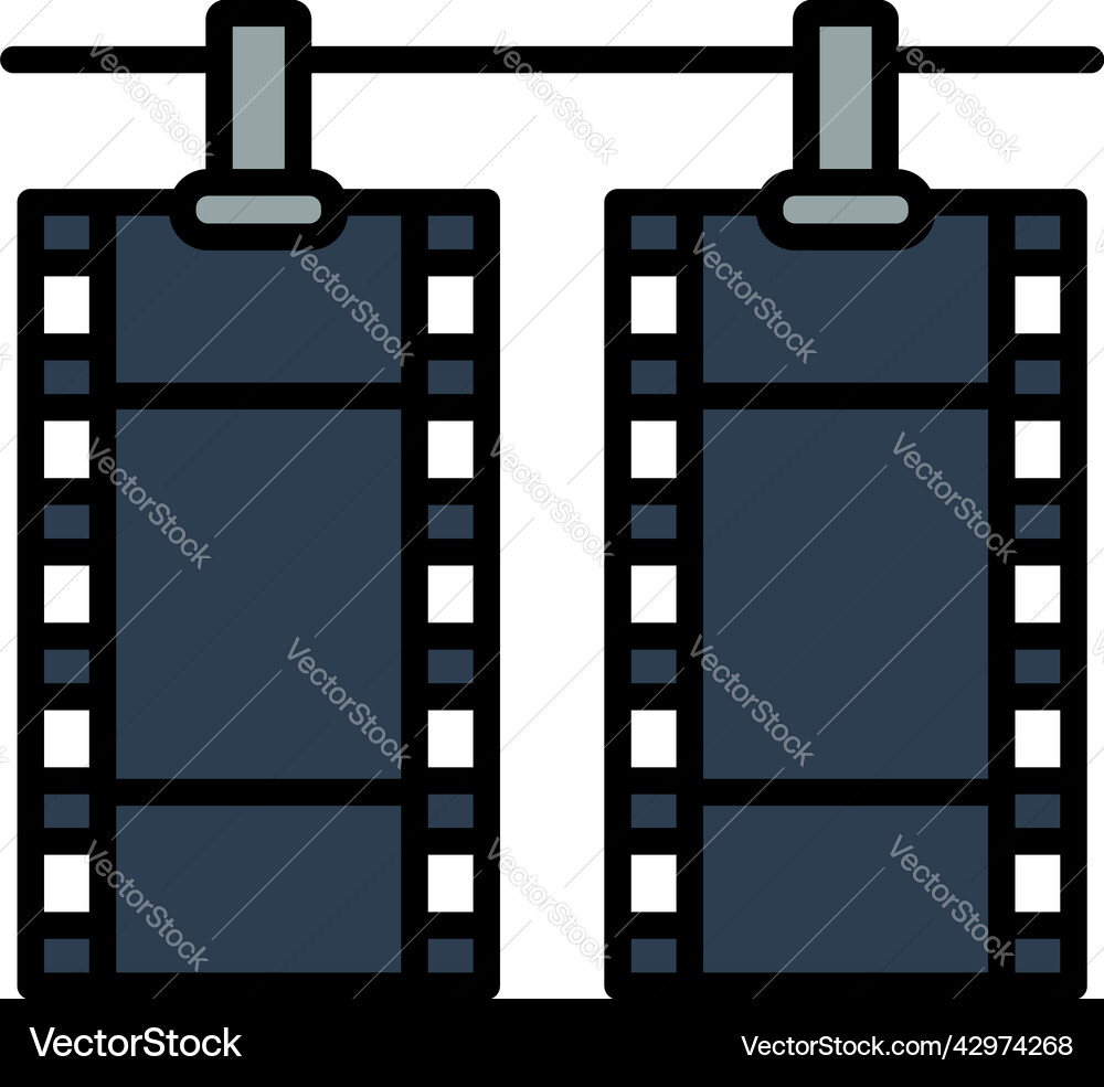 Ikone der Fotofilm Trocknung auf Seil mit Klamotten Ikone der Fotofilm Trocknung auf Seil mit Klamotten vektorbild