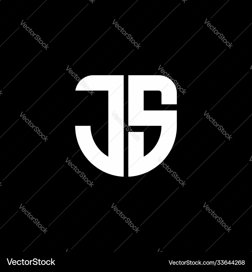 Js logo monogram with circular shape shield Js logo monogram with circular shape shield vector image