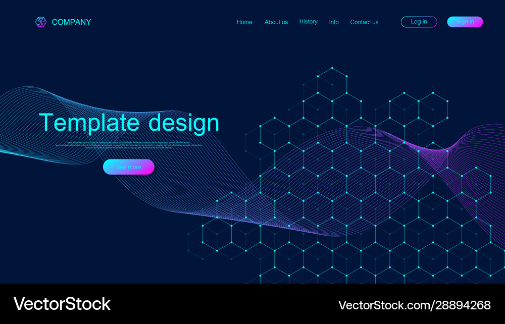 Landing page tech background with colorful dynamic Landing page tech background with colorful dynamic Vector Image