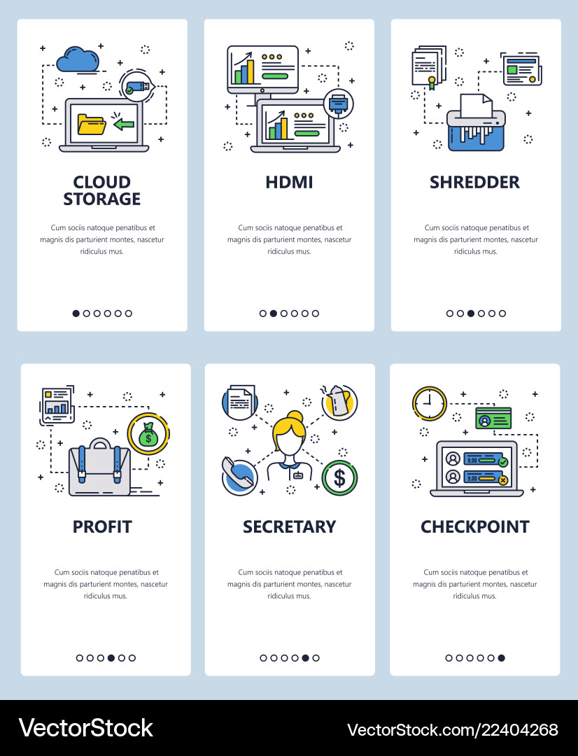 Line art web and mobile app template set Line art web and mobile app template set vector image
