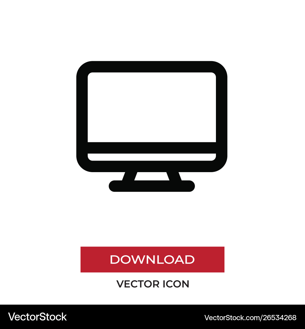 Monitor icon in modern style for web site Monitor icon in modern style for web site vector image