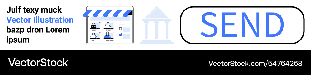 Online marketplace with send button for email vector image