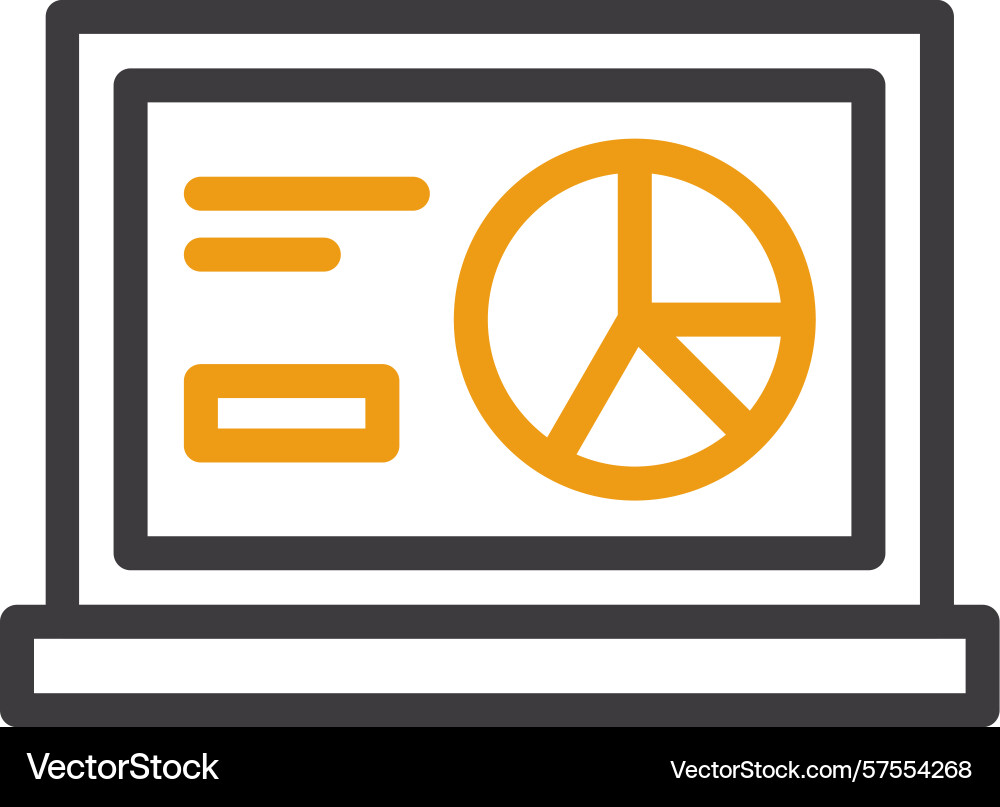Pie chart two color icon Vector Image