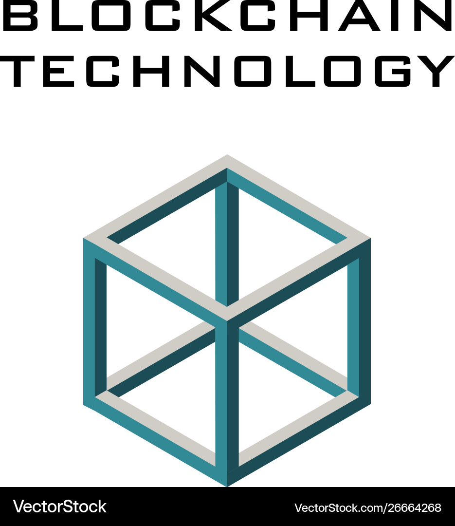 Poster with block chain shapes Poster with block chain shapes vector image