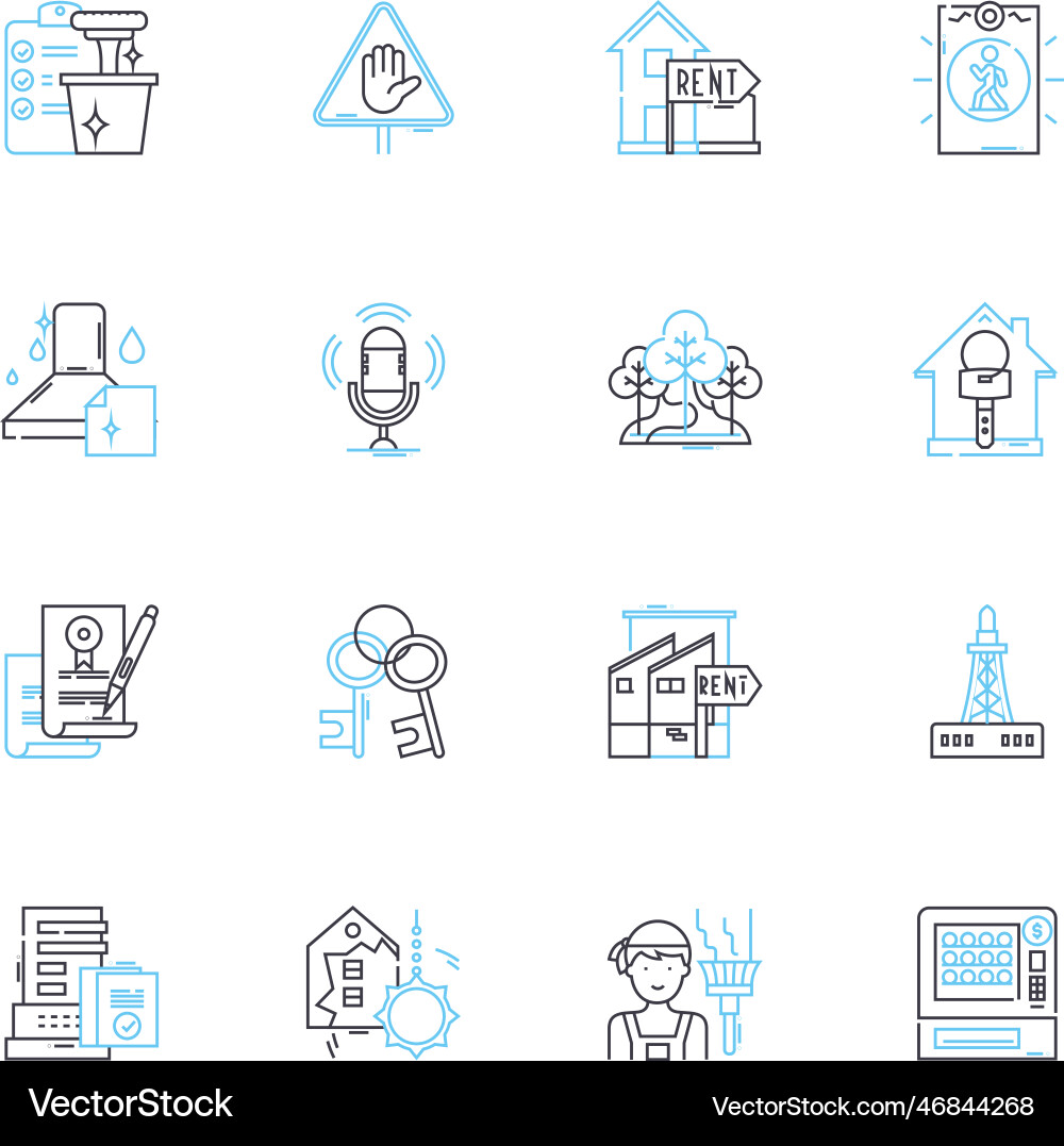 Probate linear icons set inheritance executor Probate linear icons set inheritance executor vector image