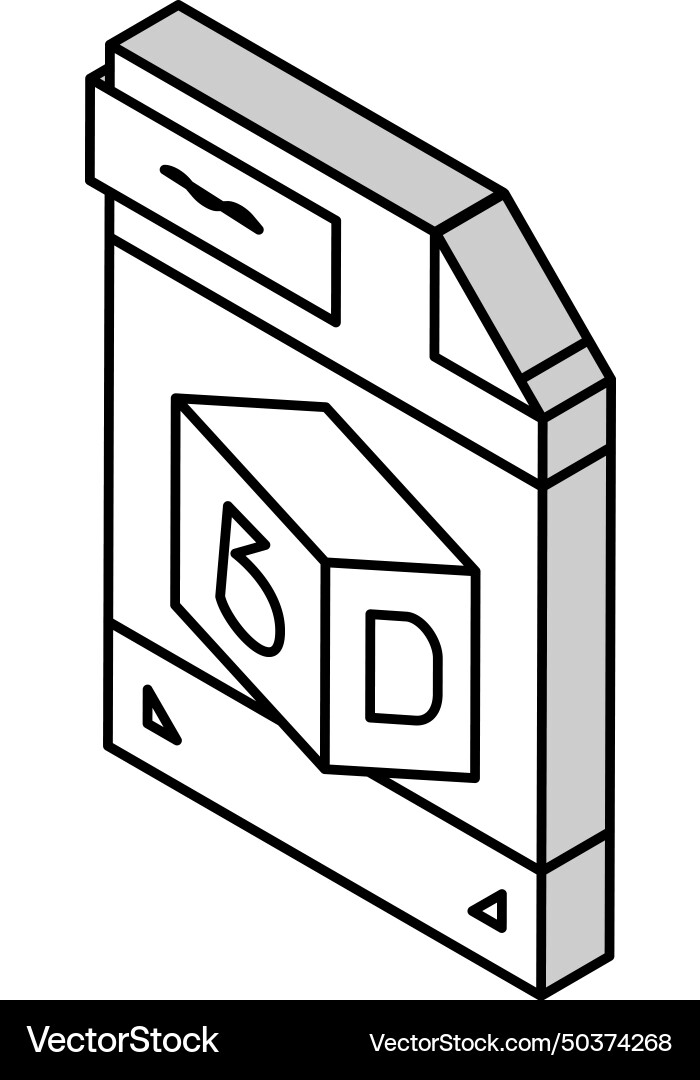 Stl 3d file isometric icon Stl 3d file isometric icon vector image