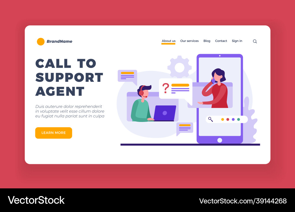 Support call operator assistance on customer Support call operator assistance on customer vector image