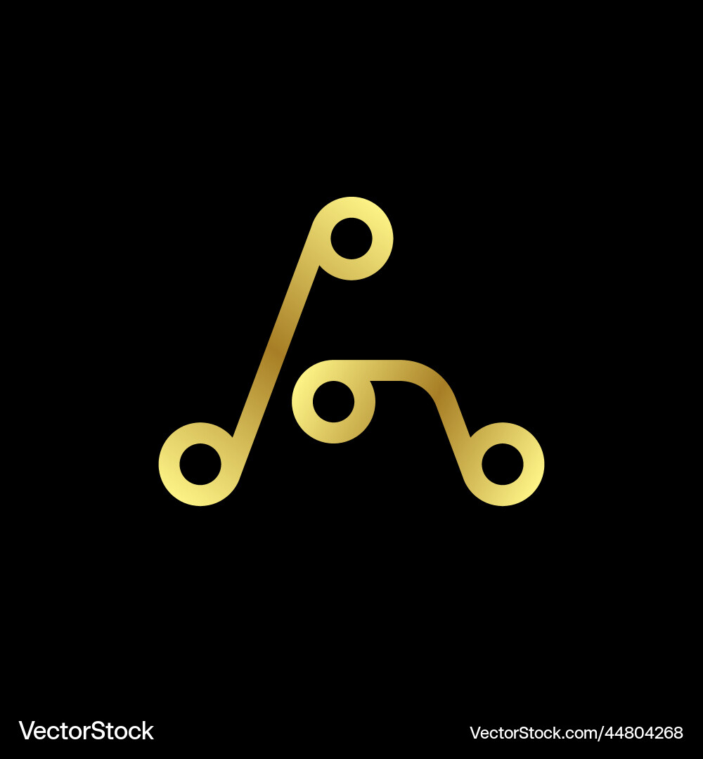 Unique letter or word a font with line and circle Vector Image