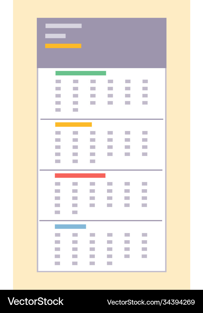 Calendar dates and days isolated icon in flat Calendar dates and days isolated icon in flat vector image