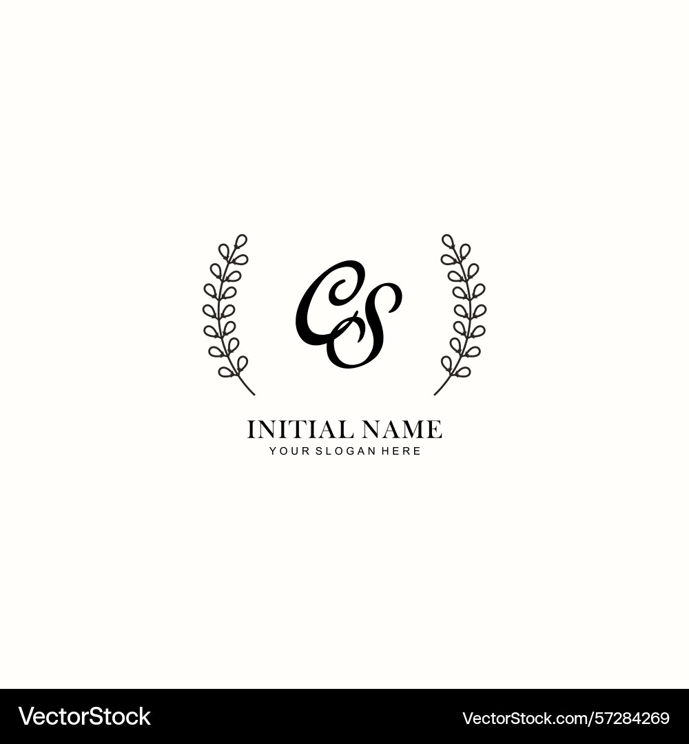 Cs initial logo templates with botanical elements Cs initial logo templates with botanical elements Vector Image
