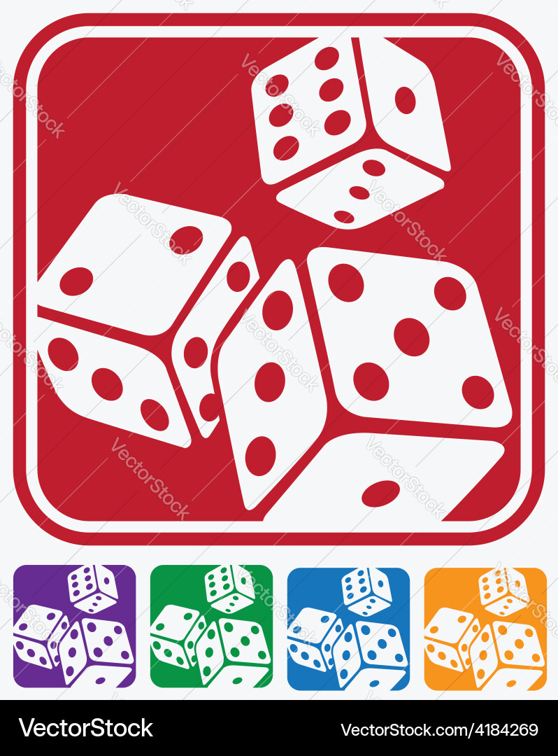 Dice Gambling Icons Vector Image
