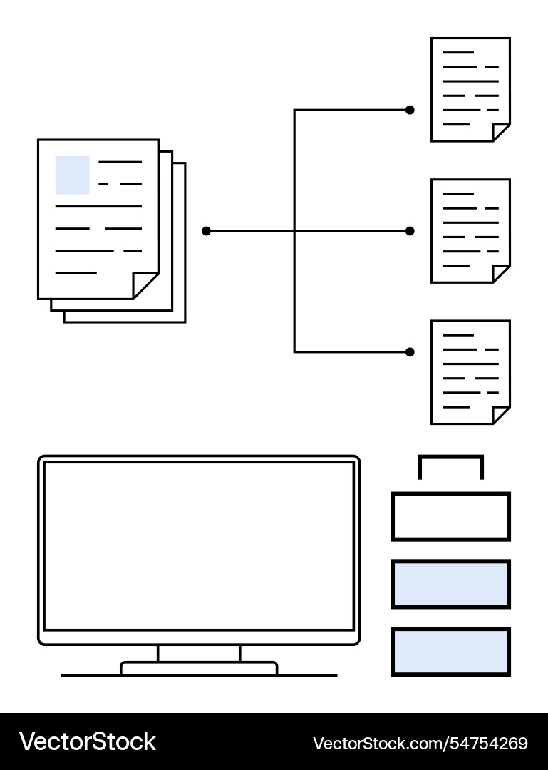 Digital document management and workflow layout Digital document management and workflow layout vector image