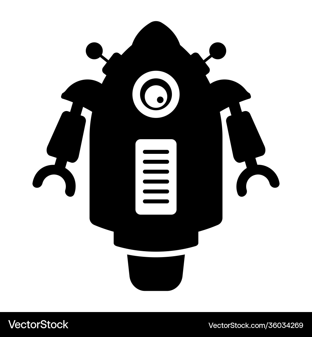 Droid Robot Icon - Robotic Character Vector Image