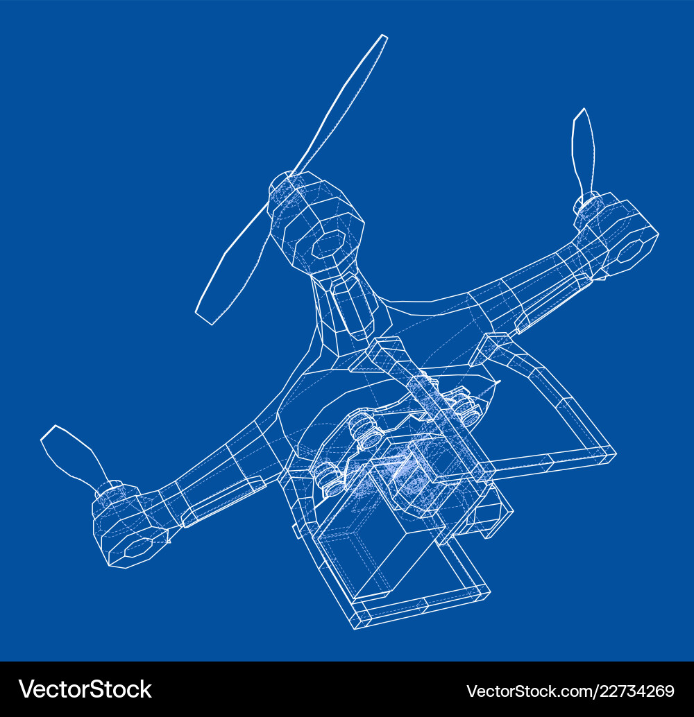 Drone concept rendering of 3d vector image