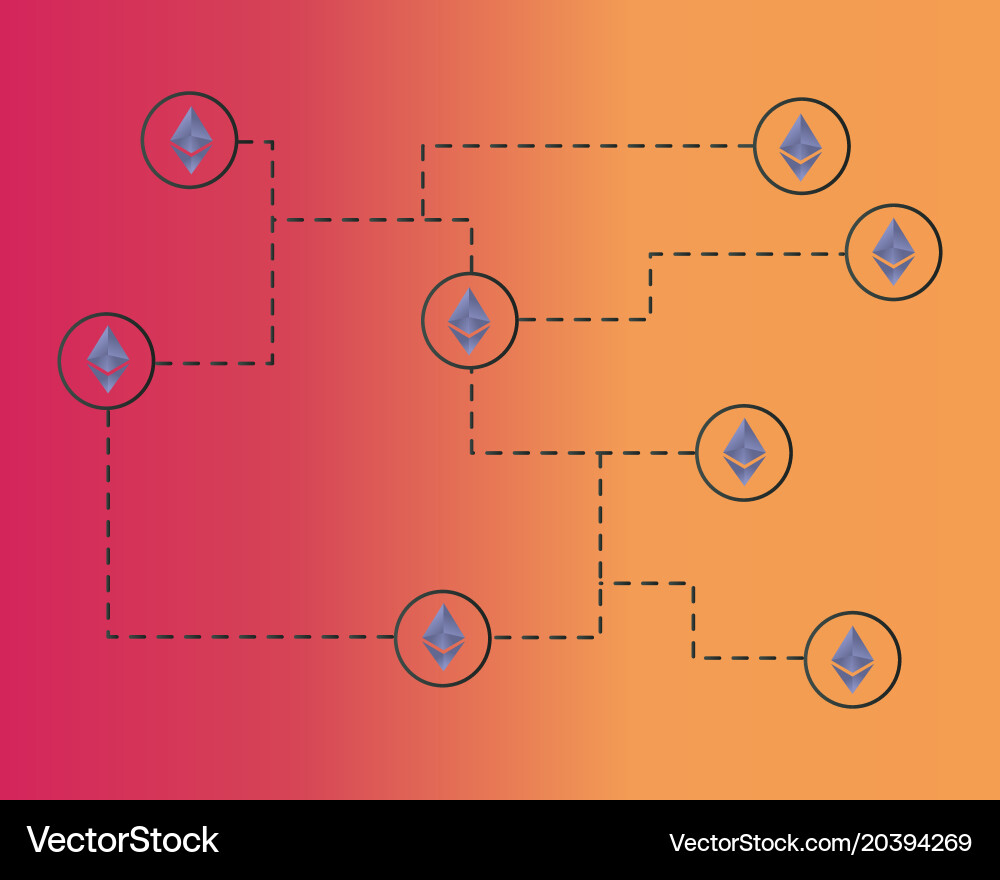 Ethereum classic blockchain network concept Vector Image