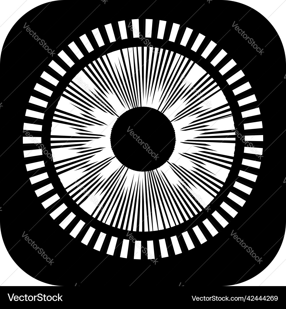 Geometric circle element with dashed lines Vector Image
