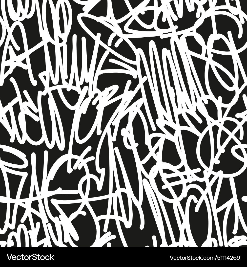 Graffiti tags seamless pattern print design Vector Image