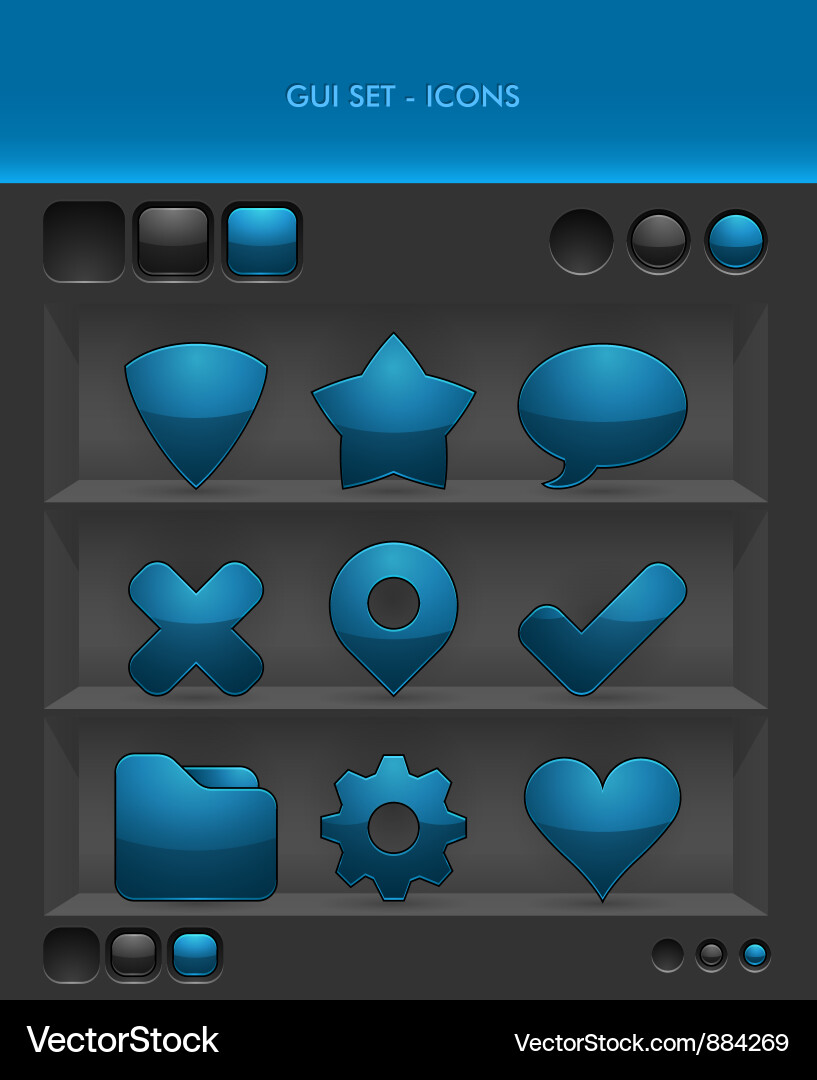 Gui set - icons vector image