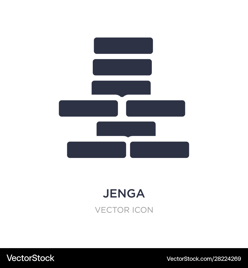 Jenga icon on white background simple element Vector Image
