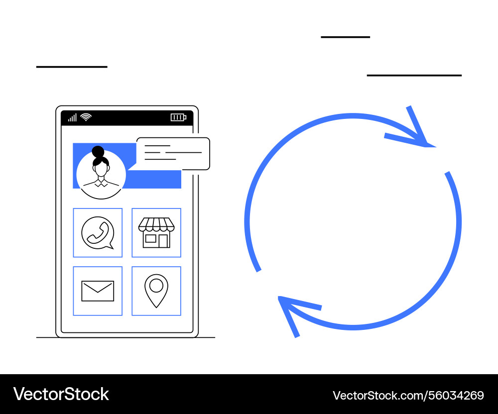 Mobile app interface with user profile and icons Mobile app interface with user profile and icons vector image