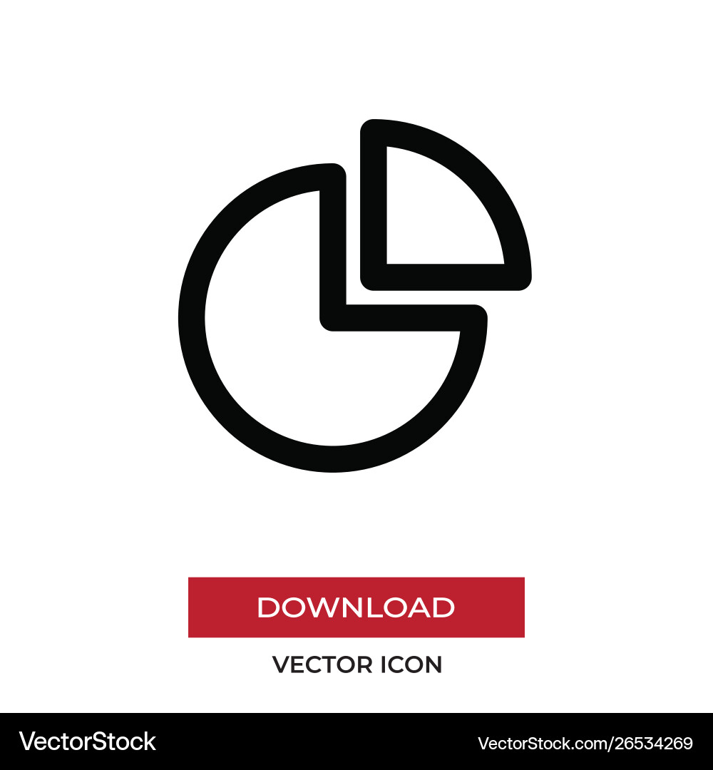 Pie chart icon in modern style for web site Pie chart icon in modern style for web site vector image