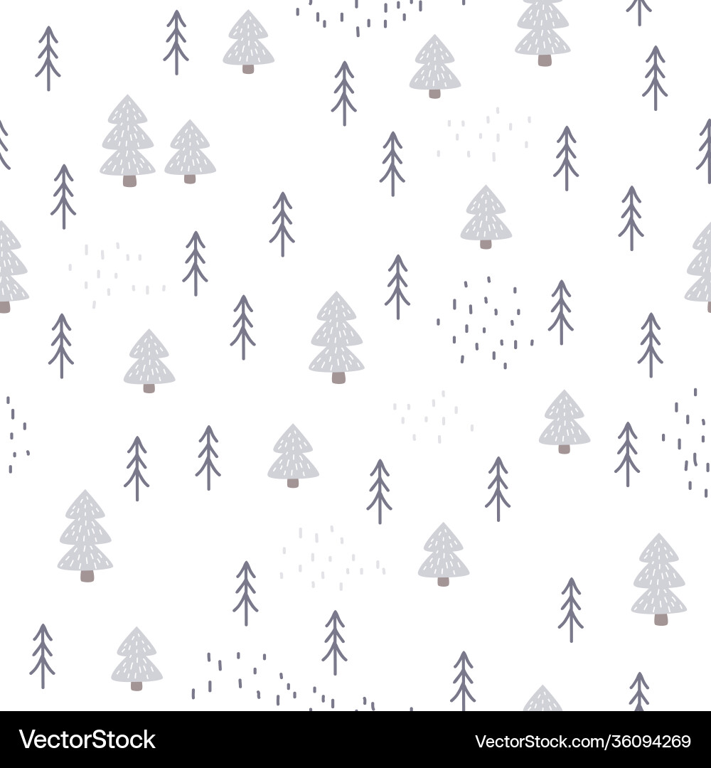 Scandinavian Forest Pattern vector image