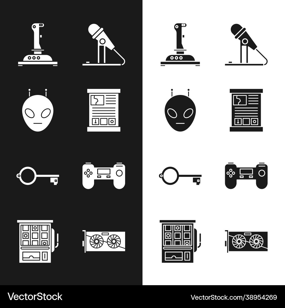 Set game guide alien joystick for arcade machine Set game guide alien joystick for arcade machine vector image