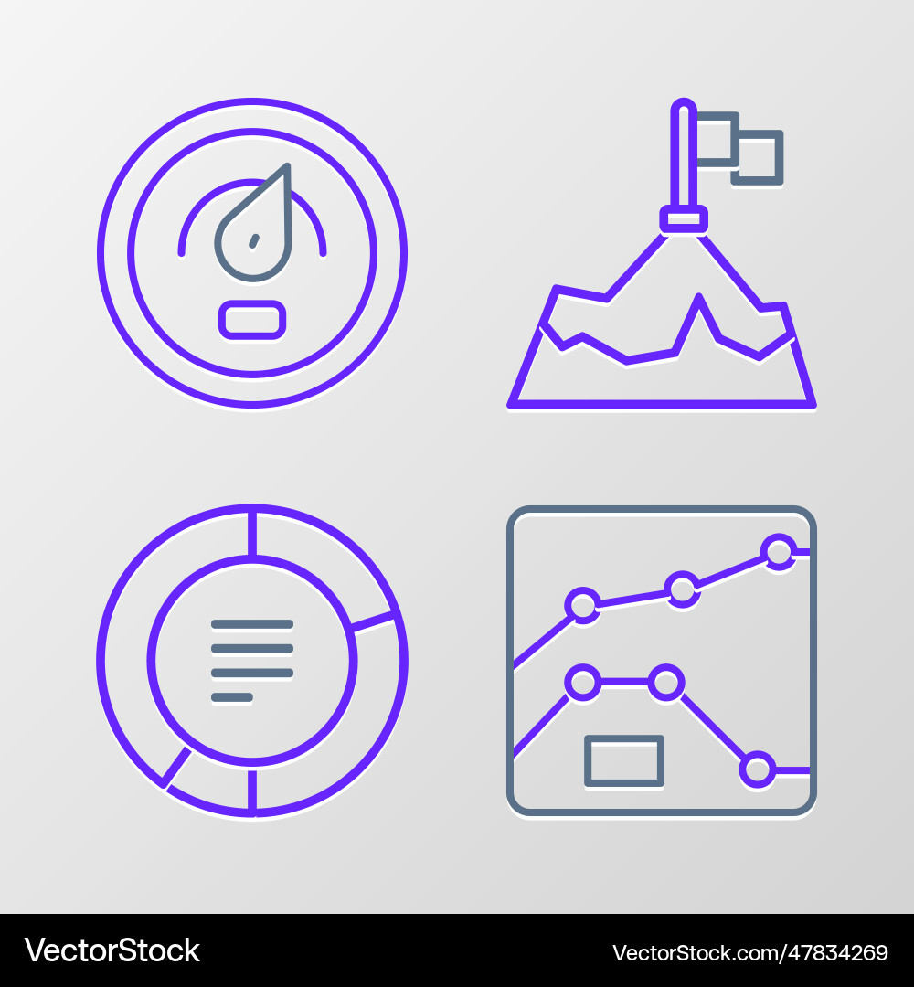 Set line graph chart diagram pie infographic Set line graph chart diagram pie infographic vector image