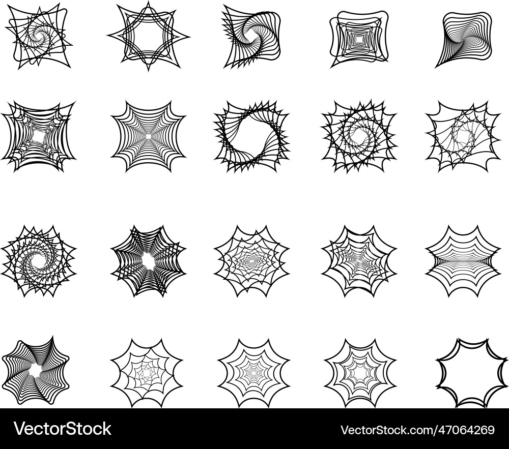 Set of 20 dynamic shape elements Vector Image