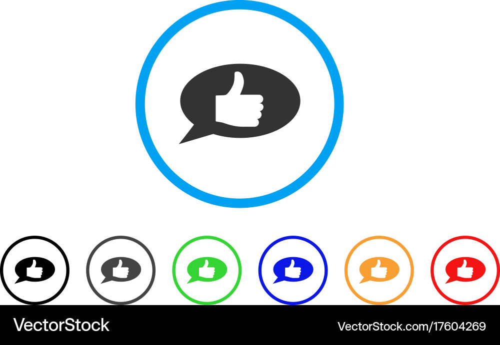 Thumb up message rounded icon Vector Image