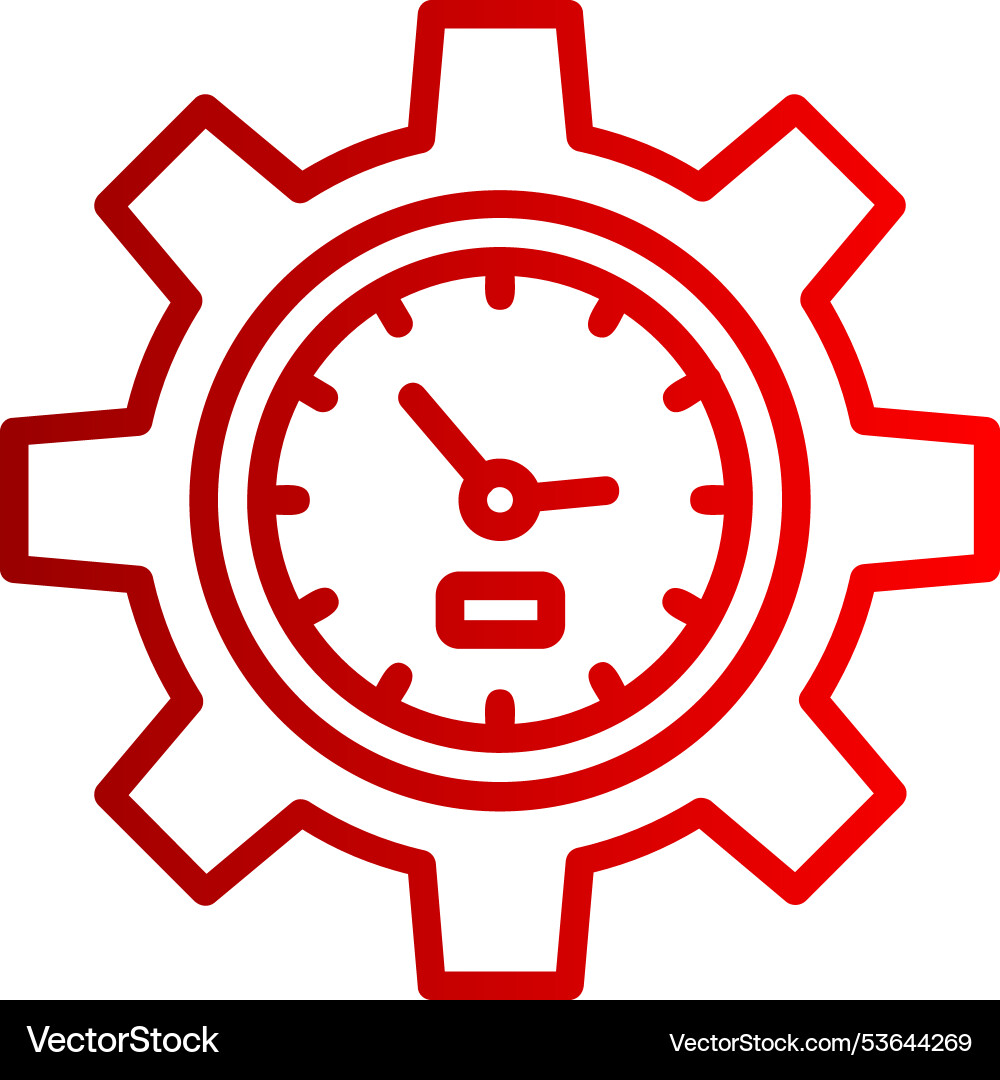 Time management line gradient icon vector image