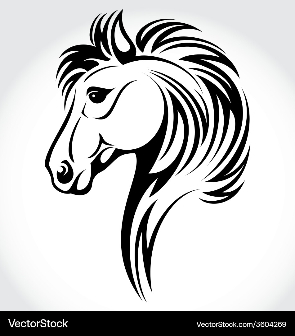 Tribal Horse Head Vector Image