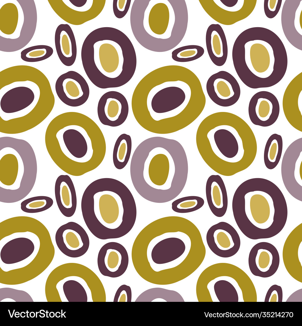 Abstract circle blots seamless pattern isolated Vector Image