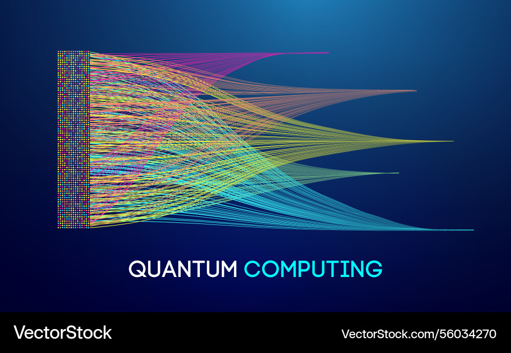 Abstract quantum computing and ai technology Abstract quantum computing and ai technology vector image