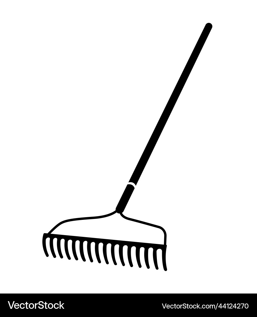 Bow rake silhouette garden broom tool Bow rake silhouette garden broom tool Vector Image
