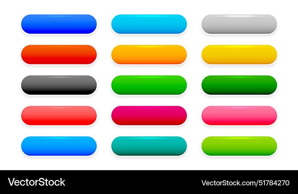 Colorful and empty web app button sign in pack Vector Image