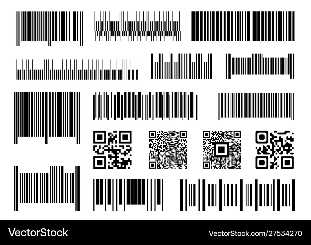 Digital barcode supermarket barcodes scan code Digital barcode supermarket barcodes scan code vector image
