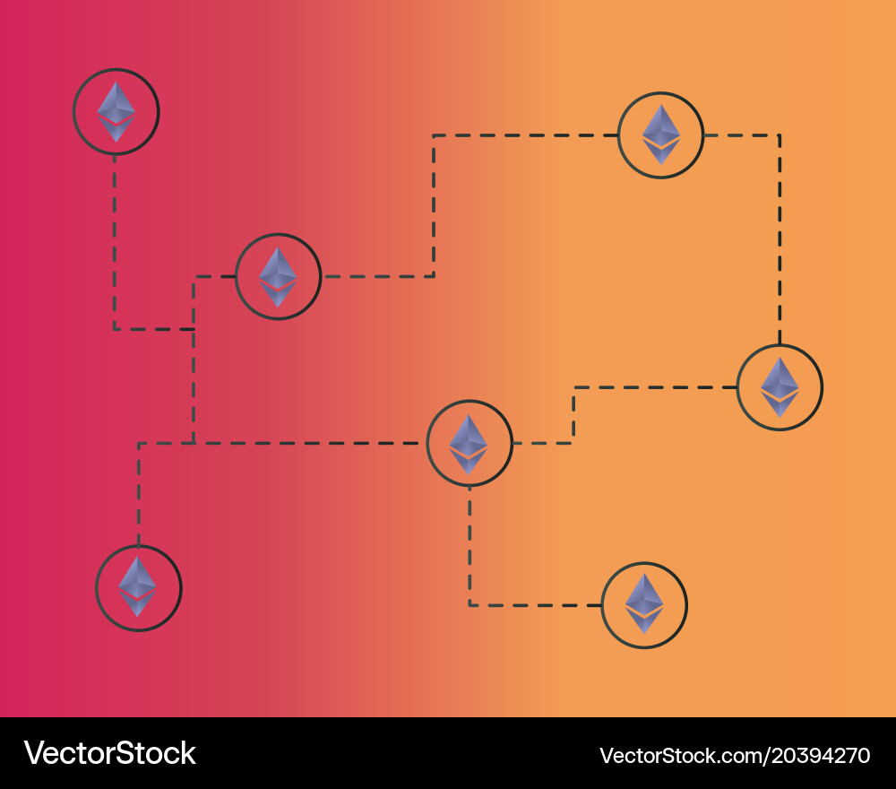 Ethereum classic blockchain network concept Vector Image