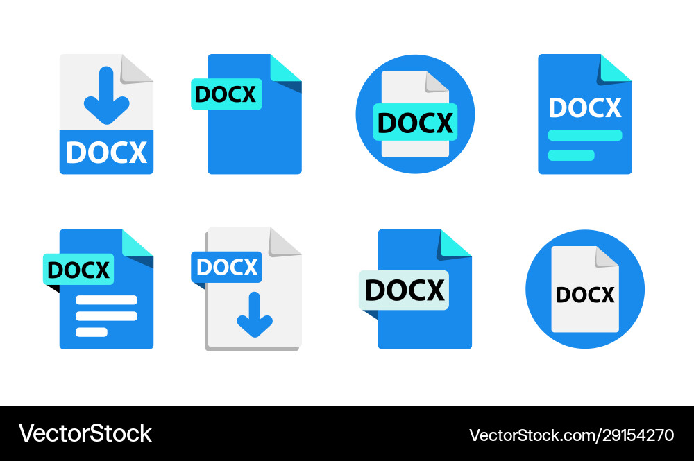 File format extensions icons collection vector image