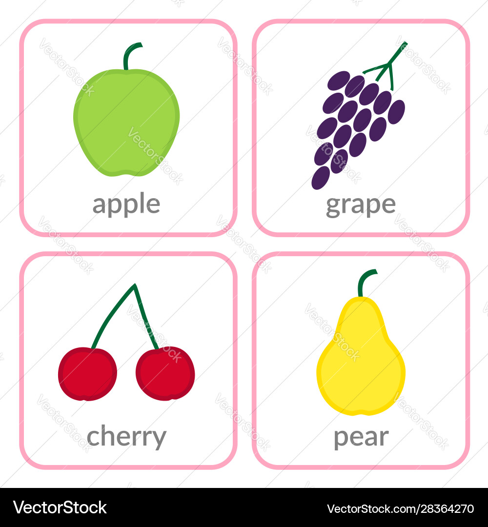 Fruits and berries objects icons set isolated Fruits and berries objects icons set isolated vector image
