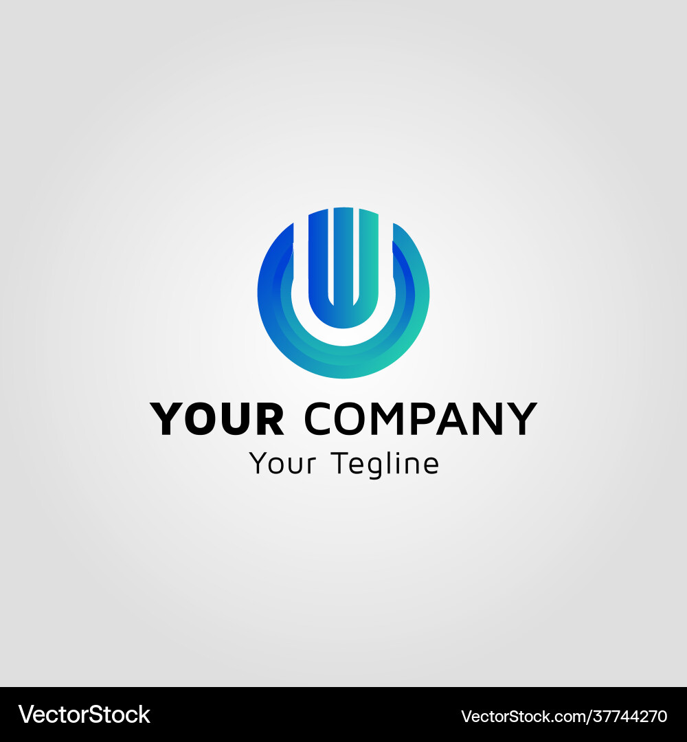 Gradient color cw image idea logo design vector image