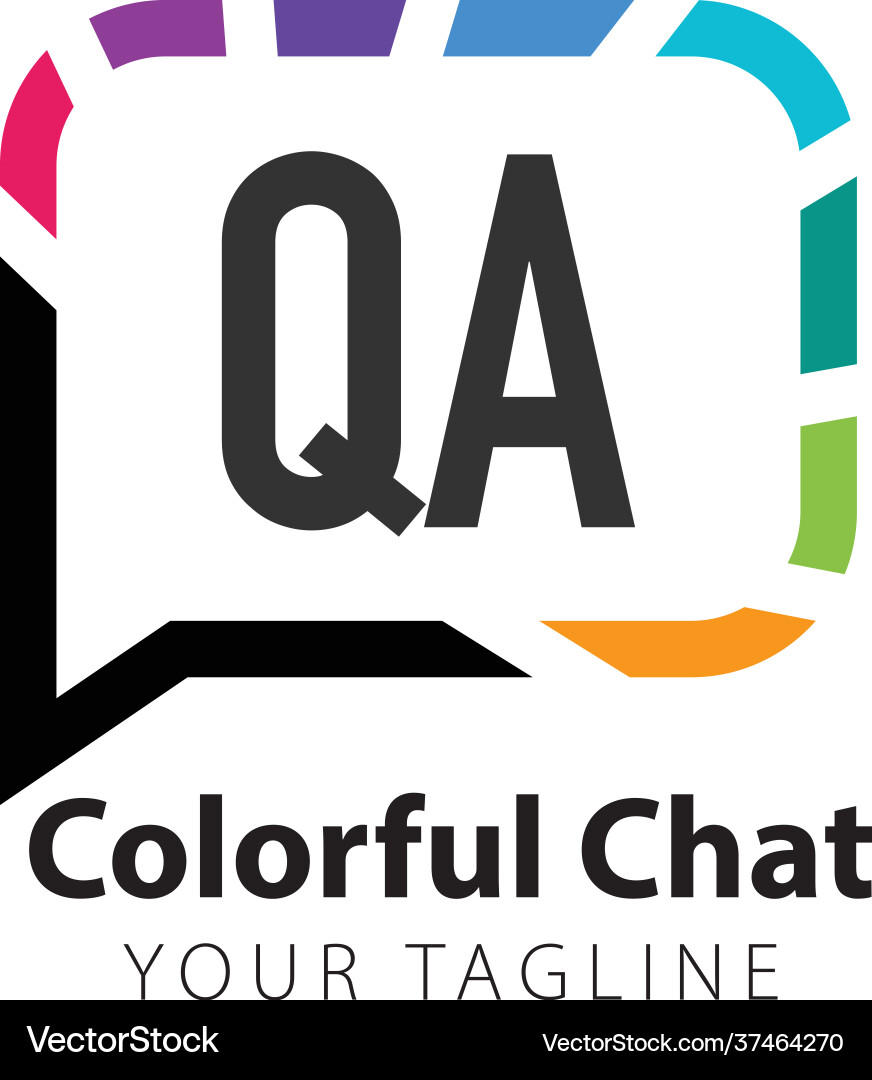 Initial letter qa colorful chat creative logo Vector Image