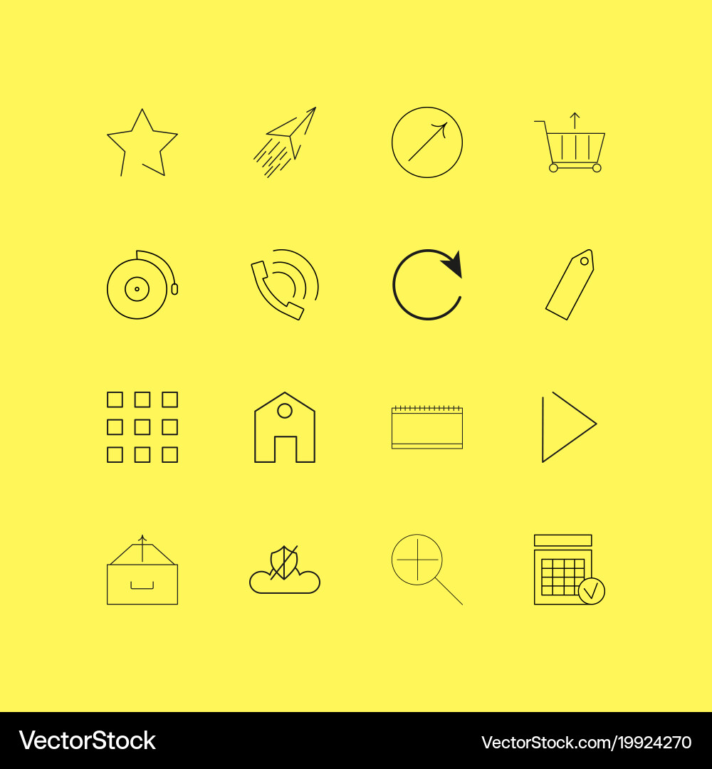 Interface linear icon set simple outline icons vector image