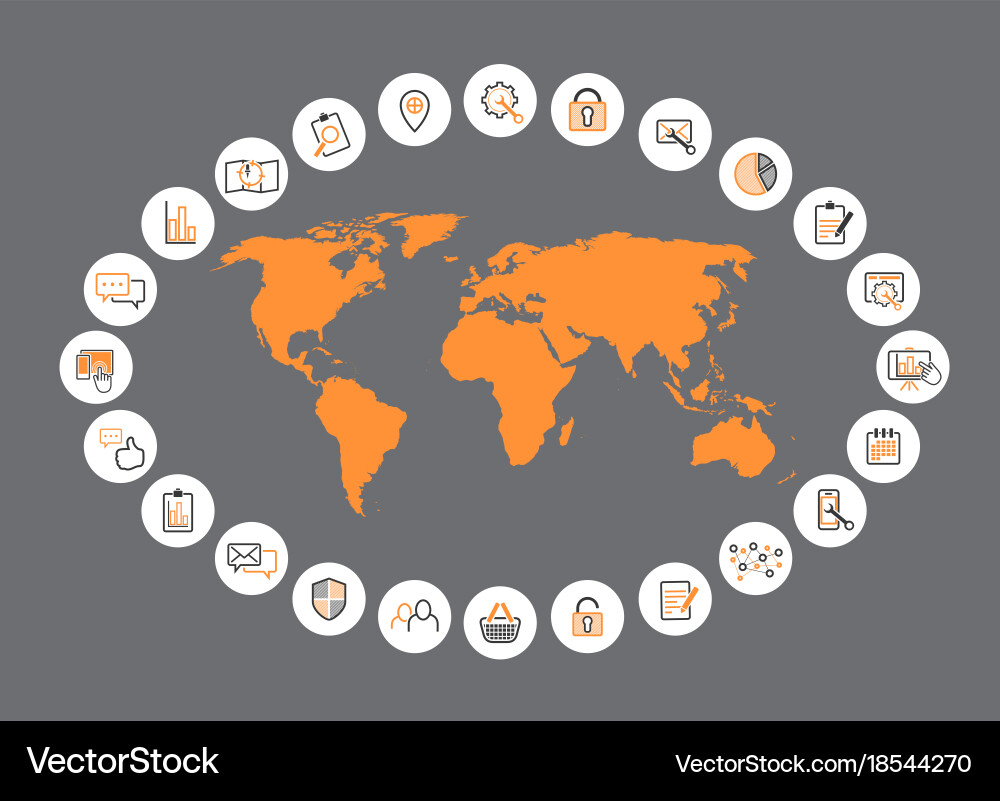 Internet management map vector image