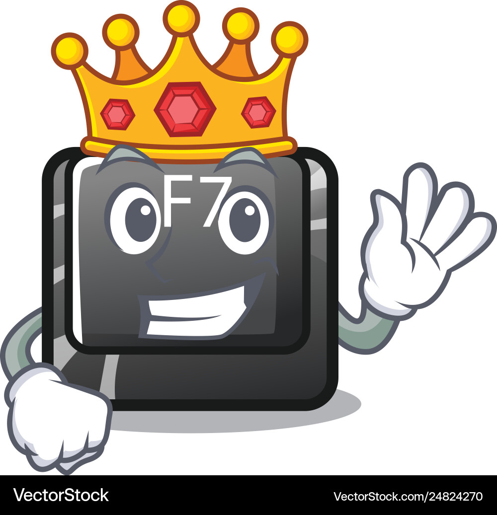 King button f7 isolated in character King button f7 isolated in character vector image
