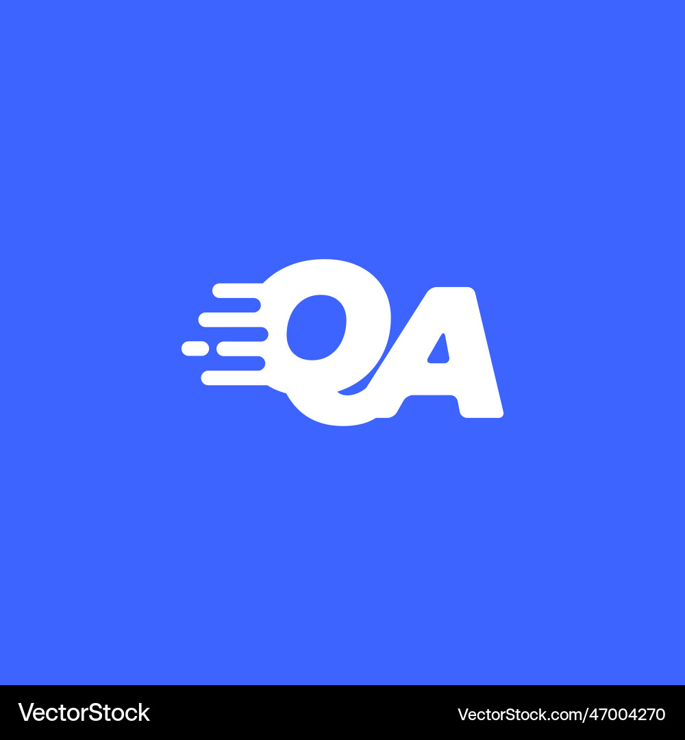 Letter qa fast speed technology modern logo design vector image