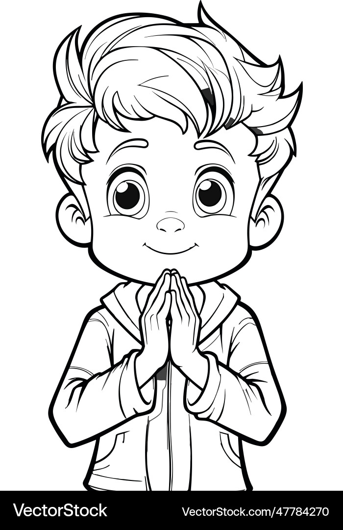 Praying kid Royalty Free Vector Image - VectorStock