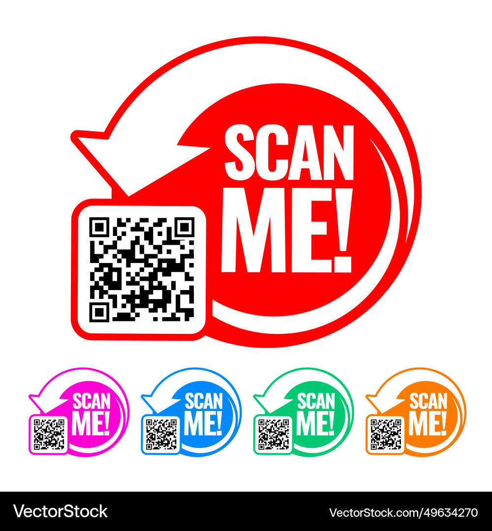 Scan Me QR Code Symbol Vector Image