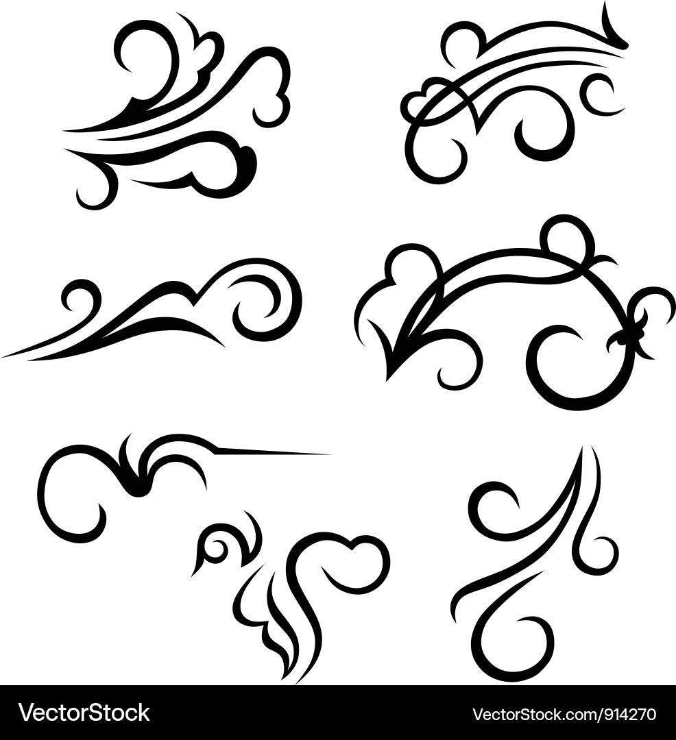 Set calligraphic design elements vector image